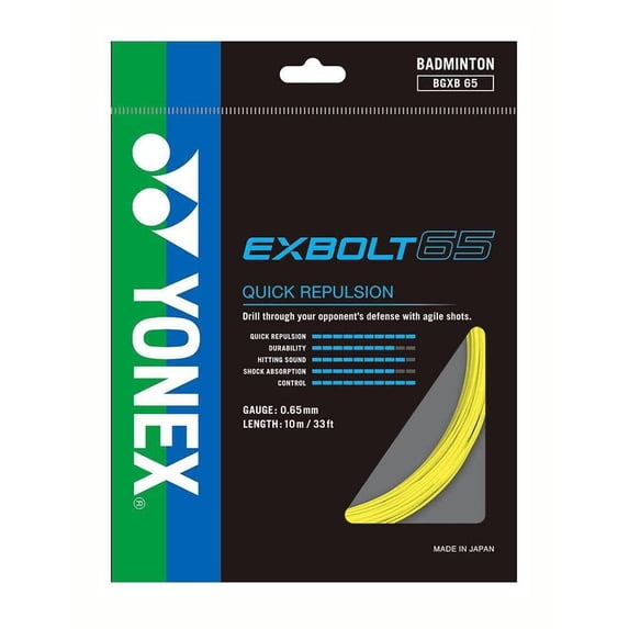 YONEX BG Exbolt 65 Badminton String Yellow