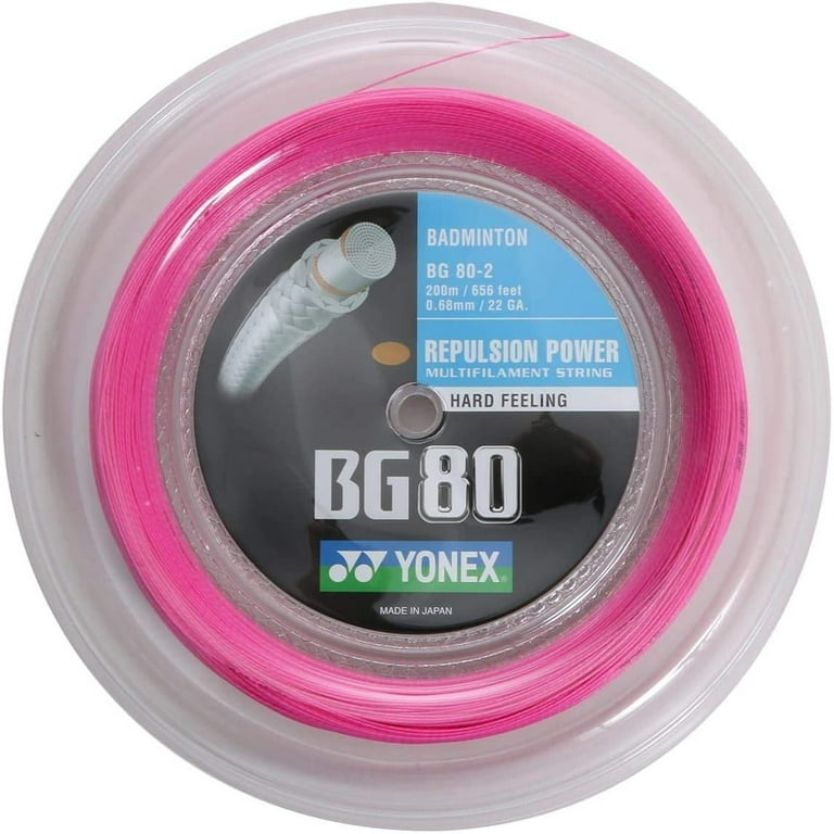 Yonex BG80 Badminton String 200m Reel - Neon Pink