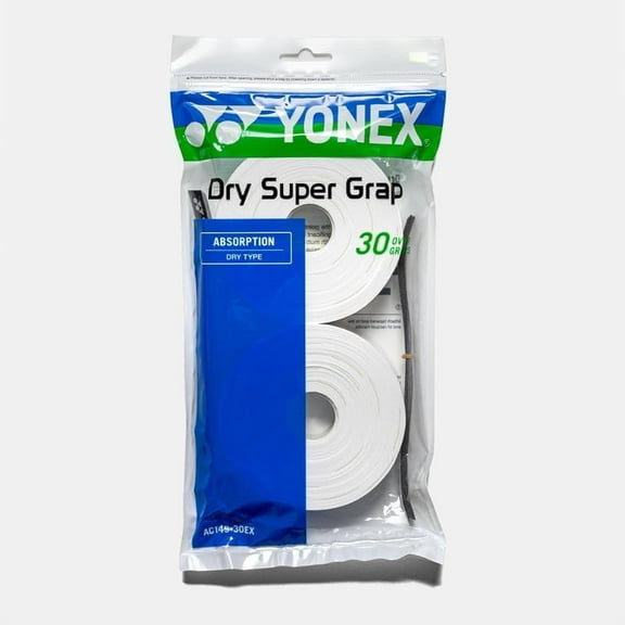 YONEX Dry Super GRAP Overgrip, White 30 Grips