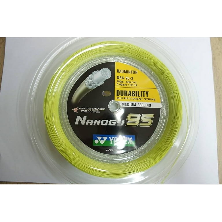YONEX Nanogy 95 Badminton String 200m Reel, Yellow 