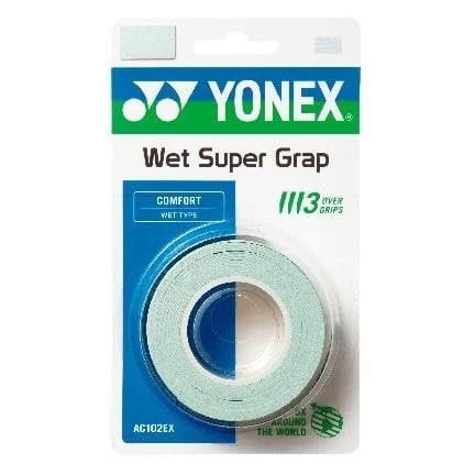 YONEX Wet GRAP 3-Pack: Absorbent & Durable Overgrip Assorted Colors Powder Green