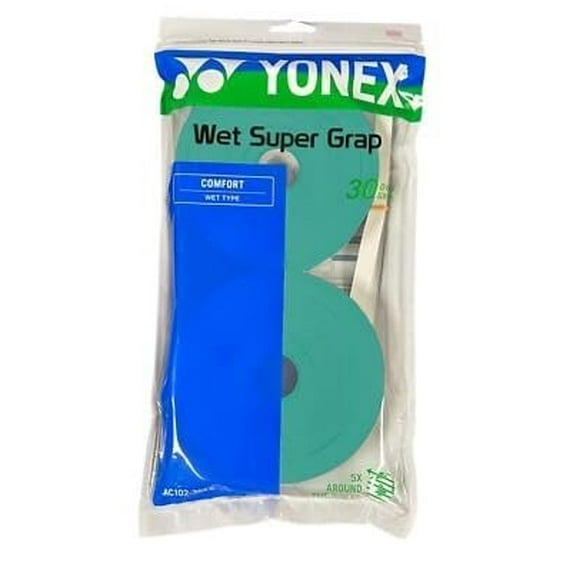 YONEX Wet Super GRAP 30 Grips- Enhanced Tack & Control Assorted Colors Green