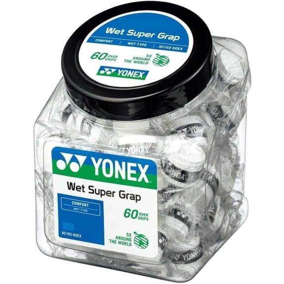 YONEX Wet Super GRAP Overgrip 60 Pack, Color Options White