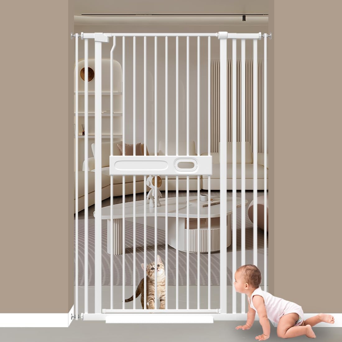 YONG 59" Extra Tall Cat Gate for Doorways, 29.637.4 Inches Extra Tall