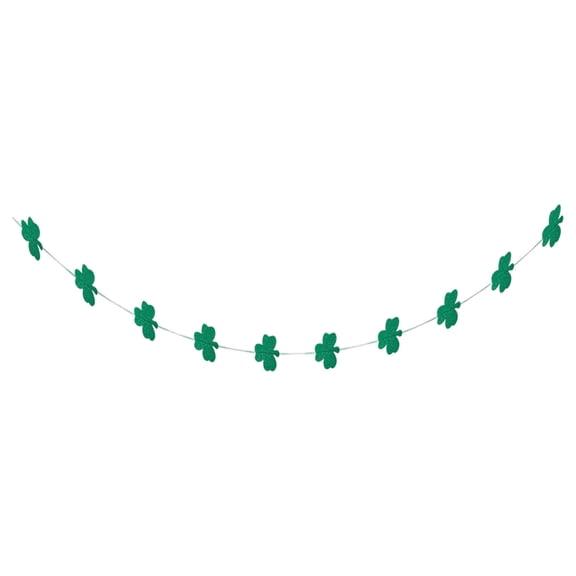 YONGGOOO 2026 New 1Pc Felt Shamrock Garland Banner, Diy Shamrock Clover Garland Banner for St Patricks Day Decor, Green for Irish Party Supplies
