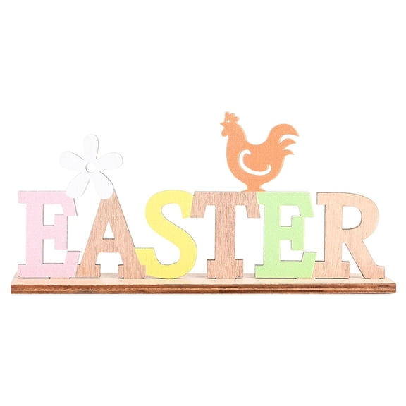 YONGGOOO Clearance 1Pc Wooden Easter Bunny Table Decor, Neutral Bunny Tiered Tray Decorations for Vintage Mantel Tabletop Spring Party Supplies