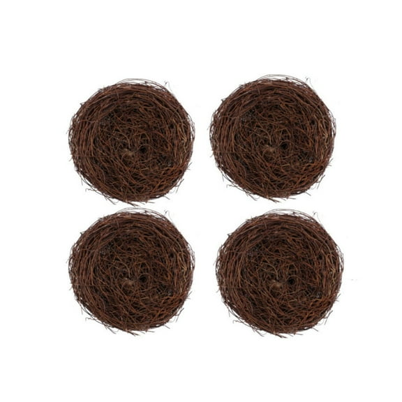 YONGGOOO Clearance 4Pcs Easter Bird Nest Spring Party Decoration, Handmade Miniature 2.36 Inch Birds Nests Decorative for Diy Spring Easter Decor
