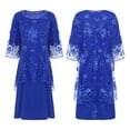 thumbnail image 1 of YONGHS 2PCS Women Tube Dress with Lace Cover Up Plus Size Mother of The Bride Dress for Wedding Party Royal Blue 3XL, 1 of 2