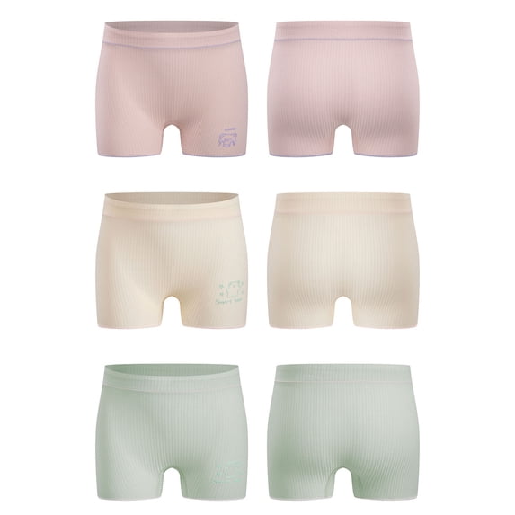YONGHS 3-Pack Dance Shorts Girls Summer Bottoms Breathable Safety Shorts for Under Dress Apricot&Green&Pink 5-6