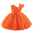 thumbnail image 1 of YONGHS Baby Girls 3D Butterfly Applique Sleeveless Bowknot Tutu Dress Wedding Pageant Party Gown Orange 12-18 Months, 1 of 7