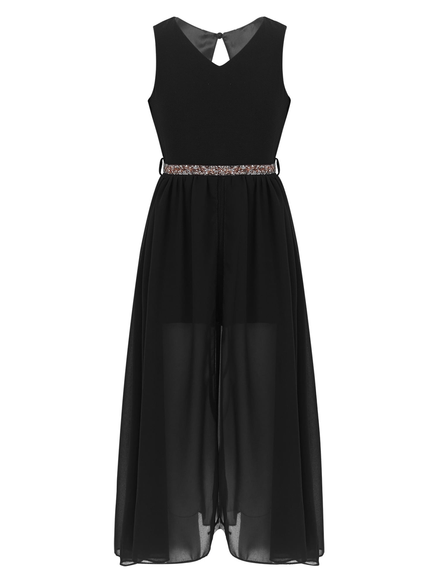 chinese dress ladies Black Lace Maxi Romper – Persuade Boutique main image 1