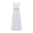 thumbnail image 1 of YONGHS Big Girls V Neck Maxi Romper Dress Pageant Birthday Party Formal Gown White 16, 1 of 7