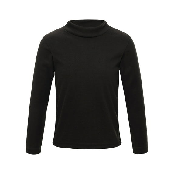 YONGHS Boys Girls Long Sleeve Undershirt Fleece Lined Underwear Base Layer Thermal Tops T-Shirts Black 5-6