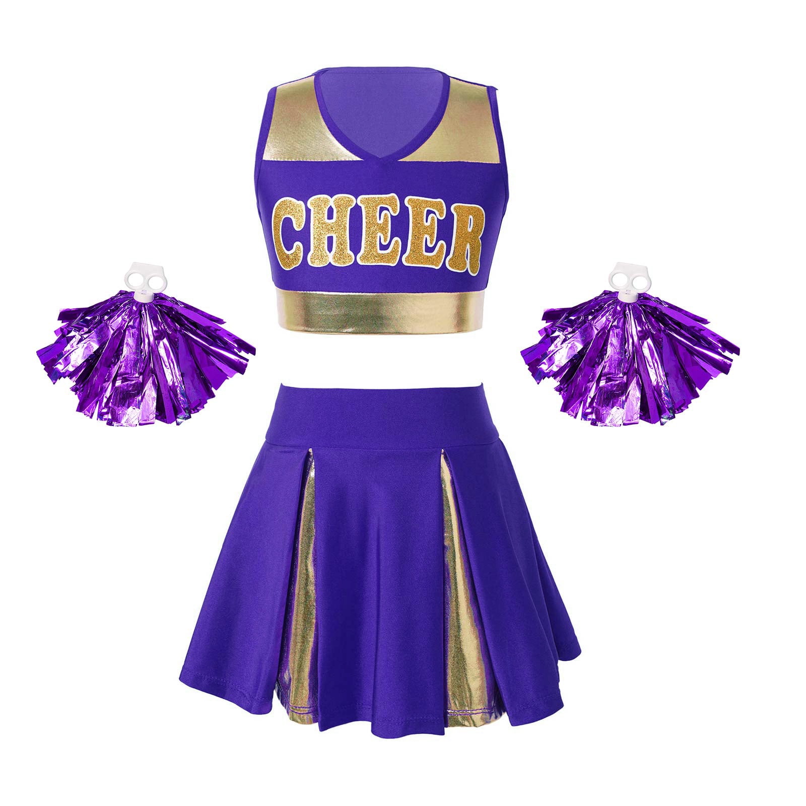 YONGHS Cheerleading Dance Uniform for Girls Cheer Leader Fancy