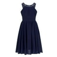 thumbnail image 1 of YONGHS Flower Girls Dress Sequined Halter Chiffon Party Prom Ball Gown Pageant Wedding Bridesmaid Dress Navy Blue 12, 1 of 7
