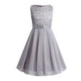 thumbnail image 1 of YONGHS Flower Girls Dress Wedding Bridesmaid Evening Formal Lace Gown 2-16 Gray 4, 1 of 7