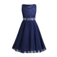 thumbnail image 1 of YONGHS Flower Girls Dress Wedding Bridesmaid Evening Formal Lace Gown 2-16 Navy Blue 10, 1 of 6