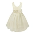 thumbnail image 1 of YONGHS Girl's Chiffon Prom Party Gown High Waist V Neck Formal Dance Flower Girl Dress Cream 2, 1 of 4