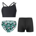 thumbnail image 1 of YONGHS Girls 3 Piece Swimsuits Bathing Suit Sports Crop Top Briefs Swim Trunks Outfits Swimwear Lily 12, 1 of 7