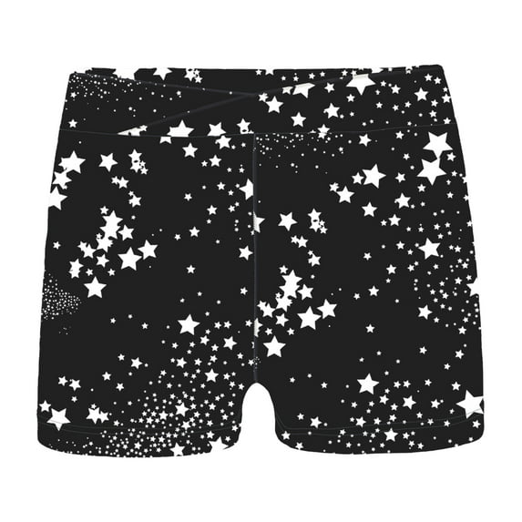 YONGHS Girls Ballet Dance Shorts Sports Yoga Athletic Gymnastics Booty Shorts Tumbling Bottoms Starry Black 15-16