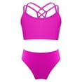 thumbnail image 1 of YONGHS Girls' Beach Sport 2-Piece Bikini Set Swimsuit Crop Top with Swim Briefs Bathing Suit Hot Pink 12, 1 of 7