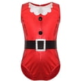 thumbnail image 1 of YONGHS Girls Christmas Santa Claus Dance Costume Shiny Metallic Gymnastics Ice Skating Leotard Red 12, 1 of 7