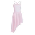 thumbnail image 1 of YONGHS Girls Cutout Back Irregular Lyrical Dance Dress Gymnastics Leotard Ballet Dancing Costumes Pink 5-6, 1 of 6