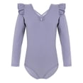 thumbnail image 1 of YONGHS Girls Long Sleeve Ballet Leotard Dance Top Gymnastics Bodysuit Ballerina Romper Team wear Purple 5-6, 1 of 7