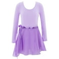 thumbnail image 1 of YONGHS Girls Long Sleeve Leotard with Tutu Skirt Kids Ballerina Ballet Dancewear Dress Outfits Lavender&Pink 9-10, 1 of 7