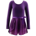 thumbnail image 1 of YONGHS Girls Long Sleeve Leotard with Tutu Skirt Kids Ballerina Ballet Dancewear Dress Outfits Purple 4-5, 1 of 6