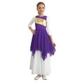 thumbnail image 1 of YONGHS Girls Lyrical Praise Dance Costume Kids Sleeveless Metallic Tank Dress Worship Dancewear Purple 12, 1 of 7