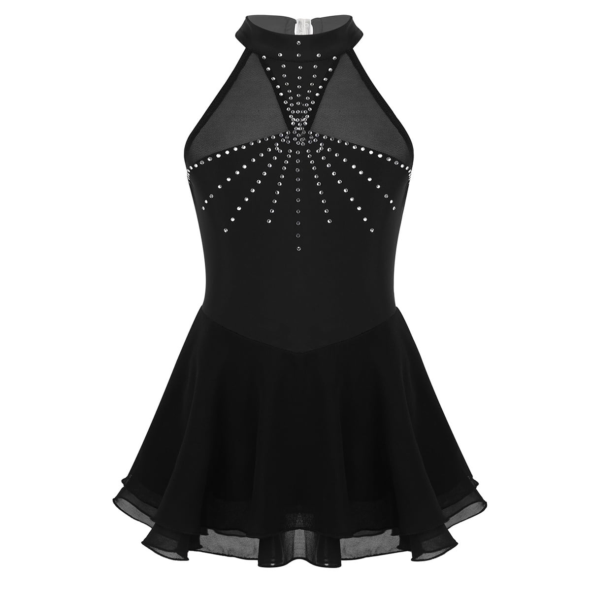 Figure Skating Dress Women's Girls' Halter Ice Skating Dress