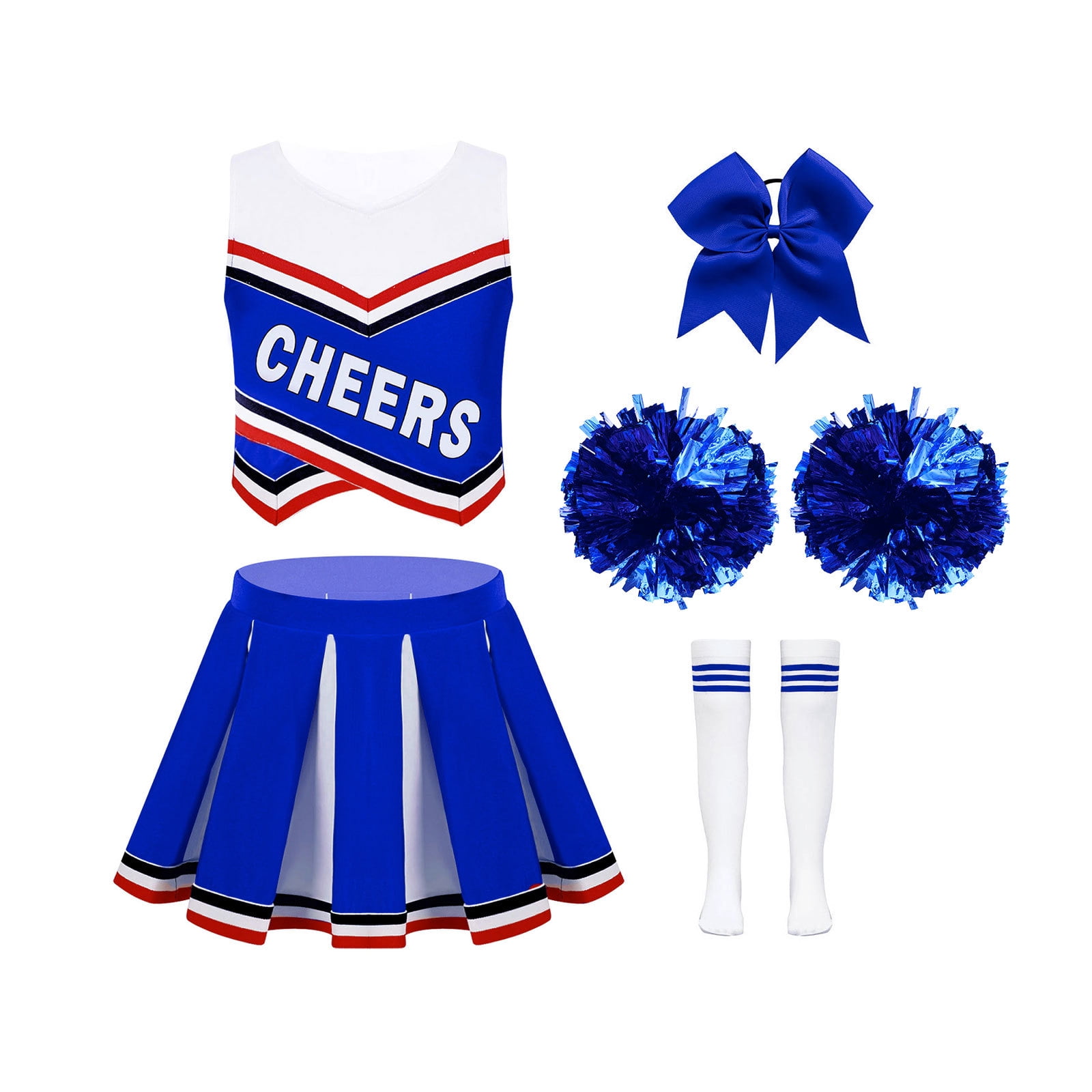 YONGHS Girls School Cheer Leader Uniform Cheerleading Costume Outfits
