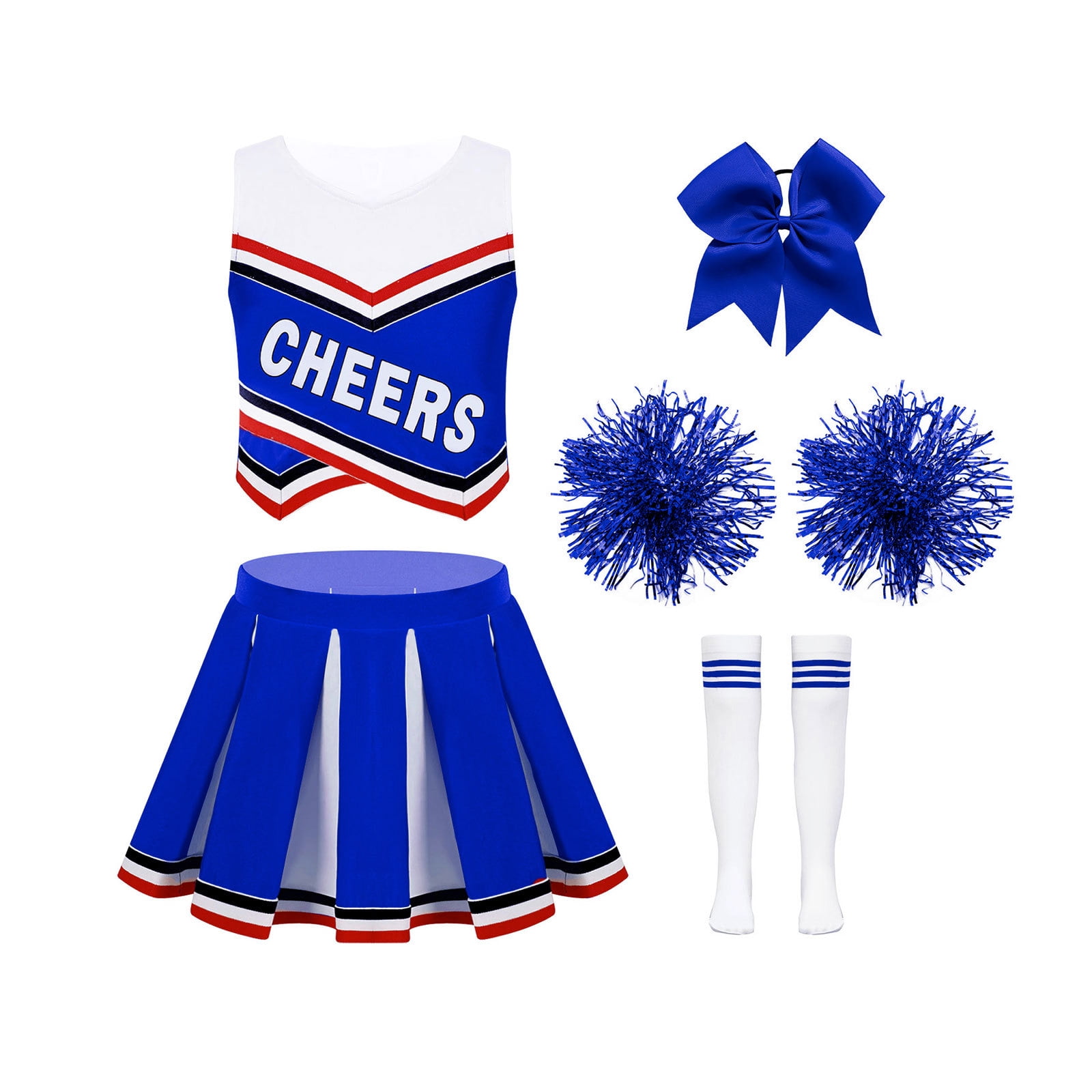 YONGHS Girls School Cheer Leader Uniform Cheerleading Costume Outfits