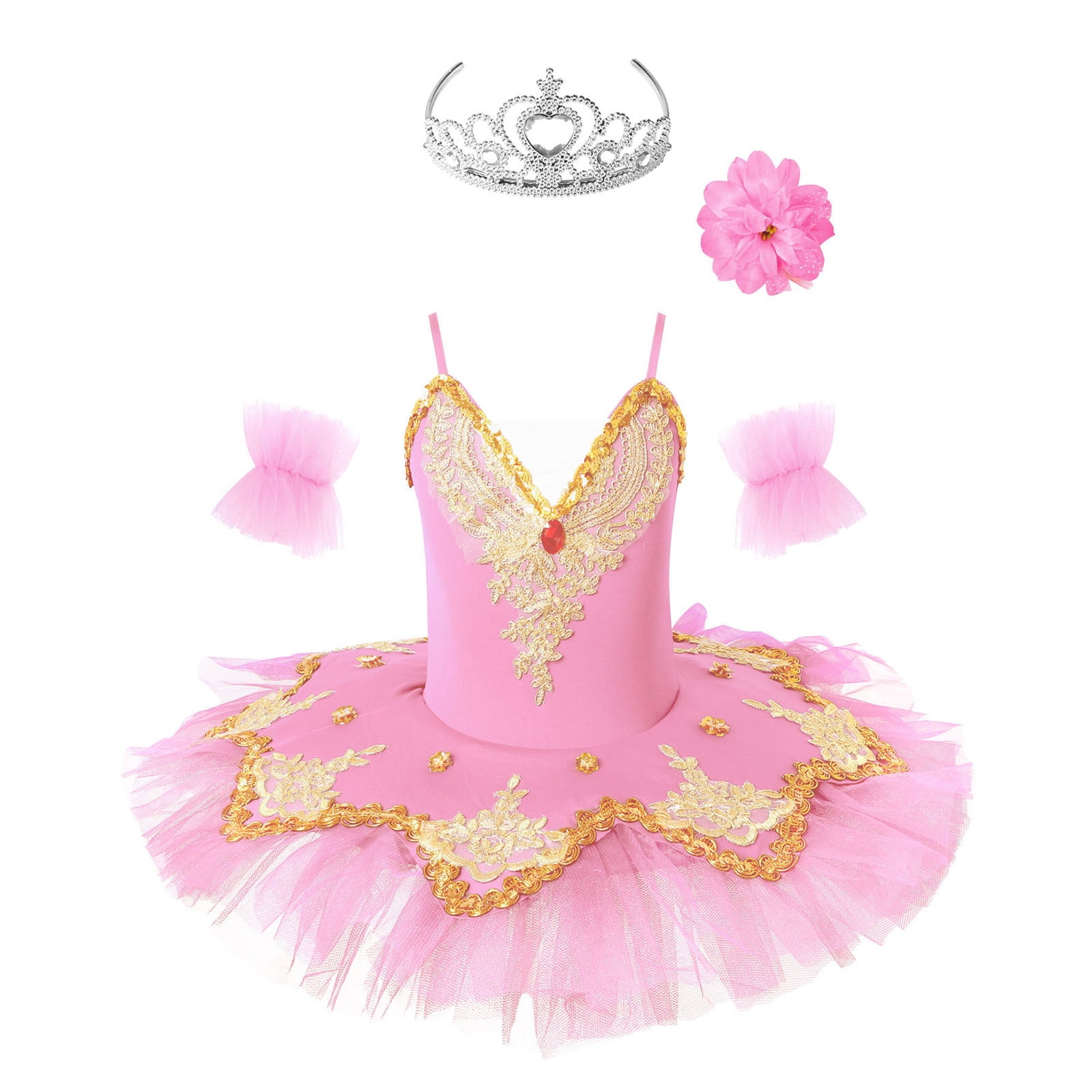 Hot Pink Ruffle Feather Tutu Ballet Dress Girls S-L main image 1