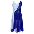 thumbnail image 1 of YONGHS Girls Shiny Lyrical Ballet Modern Dance Dress Chiffon Skirted Leotard Ballroom Dancewear Navy Blue 6, 1 of 7
