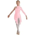 thumbnail image 1 of YONGHS Girls Single Long Sleeve Lace Patchwork Lyrical Dance Dress Ballroom Modern Contemporary Dance Costume Pink 12, 1 of 7