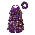 thumbnail image 1 of YONGHS Girls Sparkle Ballet Dance Dress Jazz Latin Hip Hop Modern Dance Leotard Performance Costume Purple 4, 1 of 7