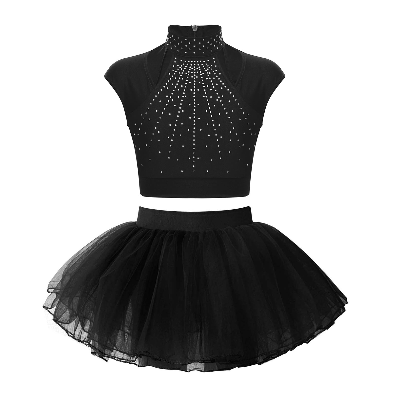 Black Top White Tutu Skirt Two Piece Homecoming Dress Black Top White Tutu Skirt Two Piece Homecoming Dress
