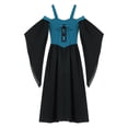 thumbnail image 1 of YONGHS Halloween Gothic Dress for Girls Lolita Princess Lace Up Cold Shoulder Dress Medieval Cosplay Costume Dark Blue 14, 1 of 7