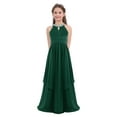 thumbnail image 1 of YONGHS Halter Chiffon Flower Girl Dress Junior Wedding Party Bridesmaid Ball Prom Maxi Gown Army Green 4, 1 of 6