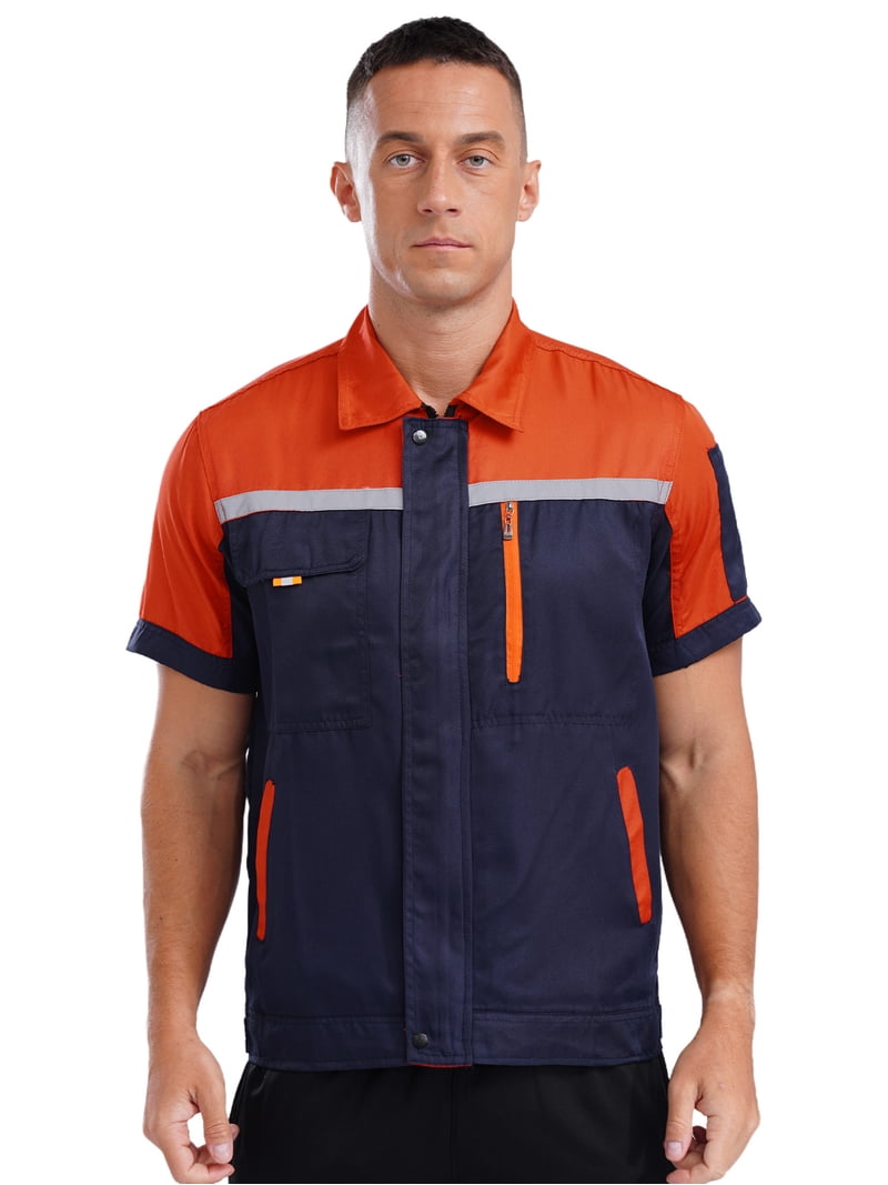High Visibility Reflective Safety Shirt - Custom Logo, Orange, 3X-Large, Moisture-Wicking, 2-Inch Reflective Strips
