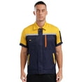 thumbnail image 1 of YONGHS High Visibility Long Sleeve Safety Shirt for Man Mechanic Uniform Work T-Shirt with Reflective Stripes Yellow&Navy Blue 175/XL, 1 of 7