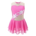 thumbnail image 1 of YONGHS Ice Skating Dress for Girls Kids Sleeveless Shiny Mesh Splice Tutu Skirted Leotard Ballet Dance Wear Hot Pink 12, 1 of 7