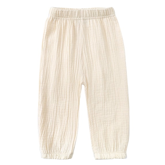 YONGHS Kids Baby Long Bloomers Elastic Waist Cotton Casual Harem Pants Trousers Beige 6-7