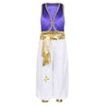 thumbnail image 1 of YONGHS Kids Boys Arabian Prince Costume Halloween Street Rat Suit Waistcoat with Pants Dark Purple 14, 1 of 8