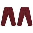 thumbnail image 1 of YONGHS Kids Boys Casual Long Pants Solid Color Pull On Stretch Trousers 9M-5T Burgundy 12-18 Months, 1 of 6