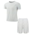 thumbnail image 1 of YONGHS Kids Boys Football Basketball Sports Tracksuit Short Sleeve Tee Shirt with Shorts Set White 13-14, 1 of 6