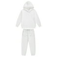 thumbnail image 1 of YONGHS Kids Boys Girls 2 Piece Tracksuit Sweatsuit Pullover Drawstring Hoodie and Sweatpants Set White 8-9, 1 of 2