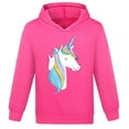 thumbnail image 1 of YONGHS Kids Boys Girls Hoodies Hooded Sweatshirt Casual Lightweight Printed Warm Shirt Top Hot Pink 7-8, 1 of 1